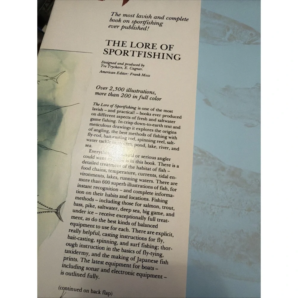 The Lore of Sportfishing by Tryckare & Cagner hardback 2500 illustrations jacke